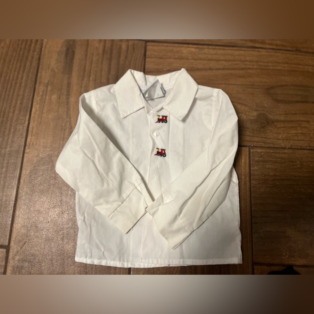 Paul Scott Vintage boy white shirt with embroidery